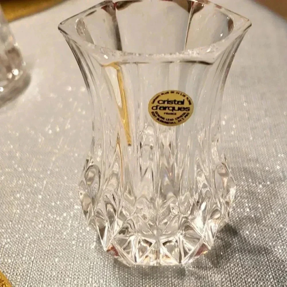 Vintage Anemone Cristal D'Arques 24% Lead Crystal Vase 5" Made in France - Picture 1 of 2